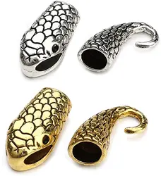 10sets Snake Clasps Hooks End Cap Connector For Jewelry Fit 7mm Leather Cord Bracelet DIY Bracelet Jewelry Making Material
