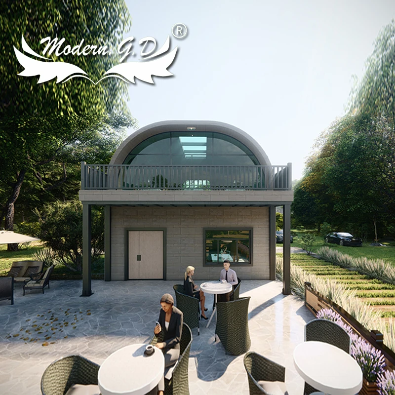 Prefab dome house and Geodesic  building prefabricated  for coffee shop（127square meters）