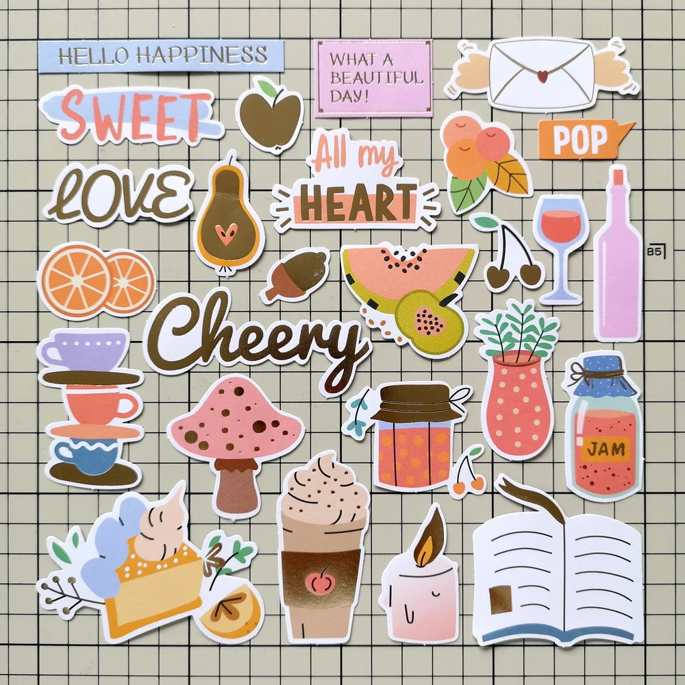 Creative Path 170 Stück Brunch Scrapbooking Stanzformen Karamellfarbene Brot- und Kuchen-Papierstanzformen Ephemera-Verzierungen für Journaling – Detail 3