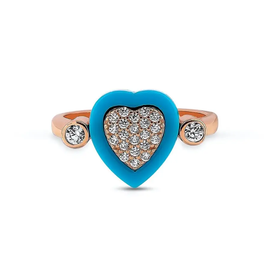 Heart Model Women Ring Silver Blue Stone Women Ring Solid 925 Sterling Silver Multi Stone Women Jewelry Wedding Engagement Ring