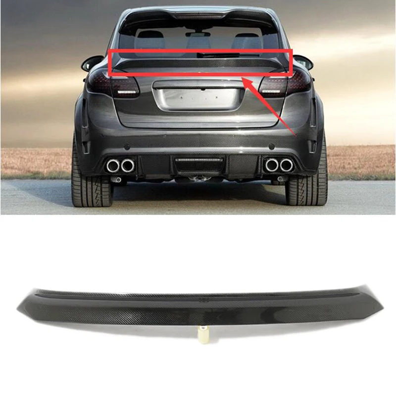 

For Porsche Cayenne 958 2011 2012 2013 2014 Real carbon fiber Rear Trunk Lid Spoiler Tail Gate Molding Cover