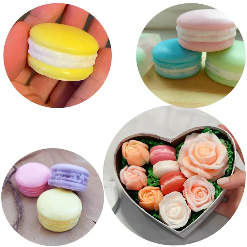 3D Macaron Shape DIY Soap Silicone Mold Chocolate Candy Fondant Molds Candle Polymer Clay Crafting Mould Cake Decorating Tools