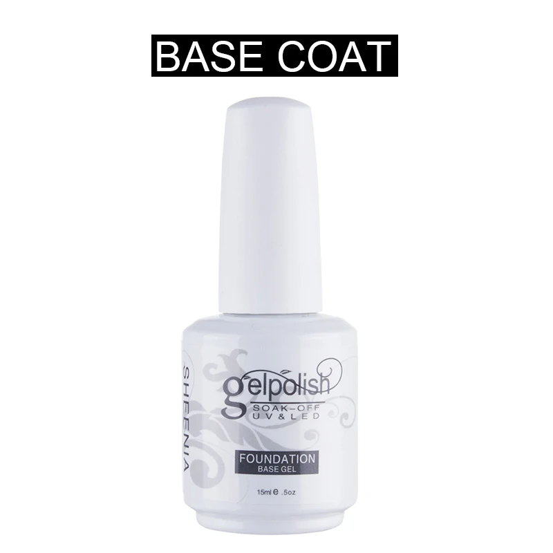 White ceramic Non Cleansing Topcoat Nail Art 30ml Soak off Base Coat Foundation without Sticky Layer No Wipe Top Coat Nail Gel