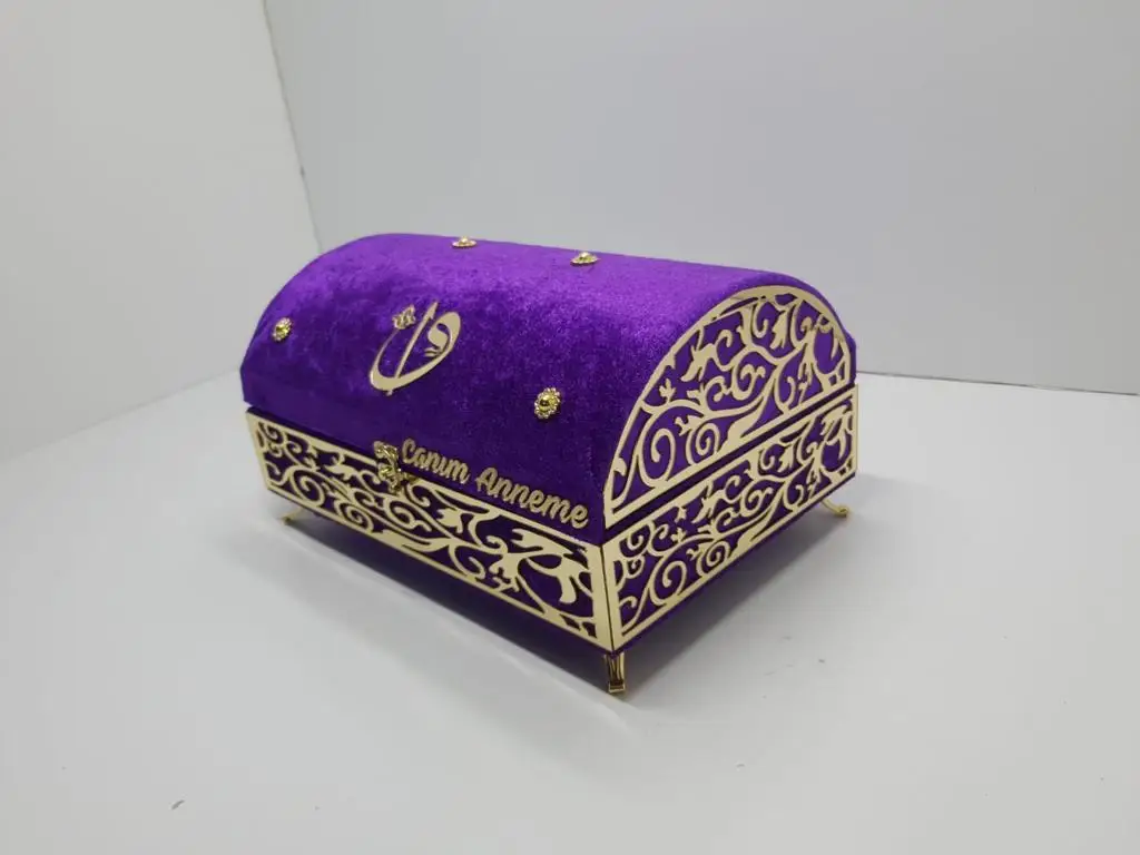 Conjunto de Corán de lujo en caja, gran tamaño, regalo, terciopelo, Color púrpura, perlas