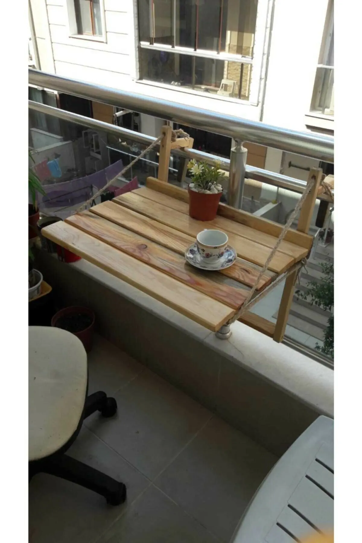 Balcony railing hanging table Folding convenient hanging computer table home bar counter Creative lifting folding desk