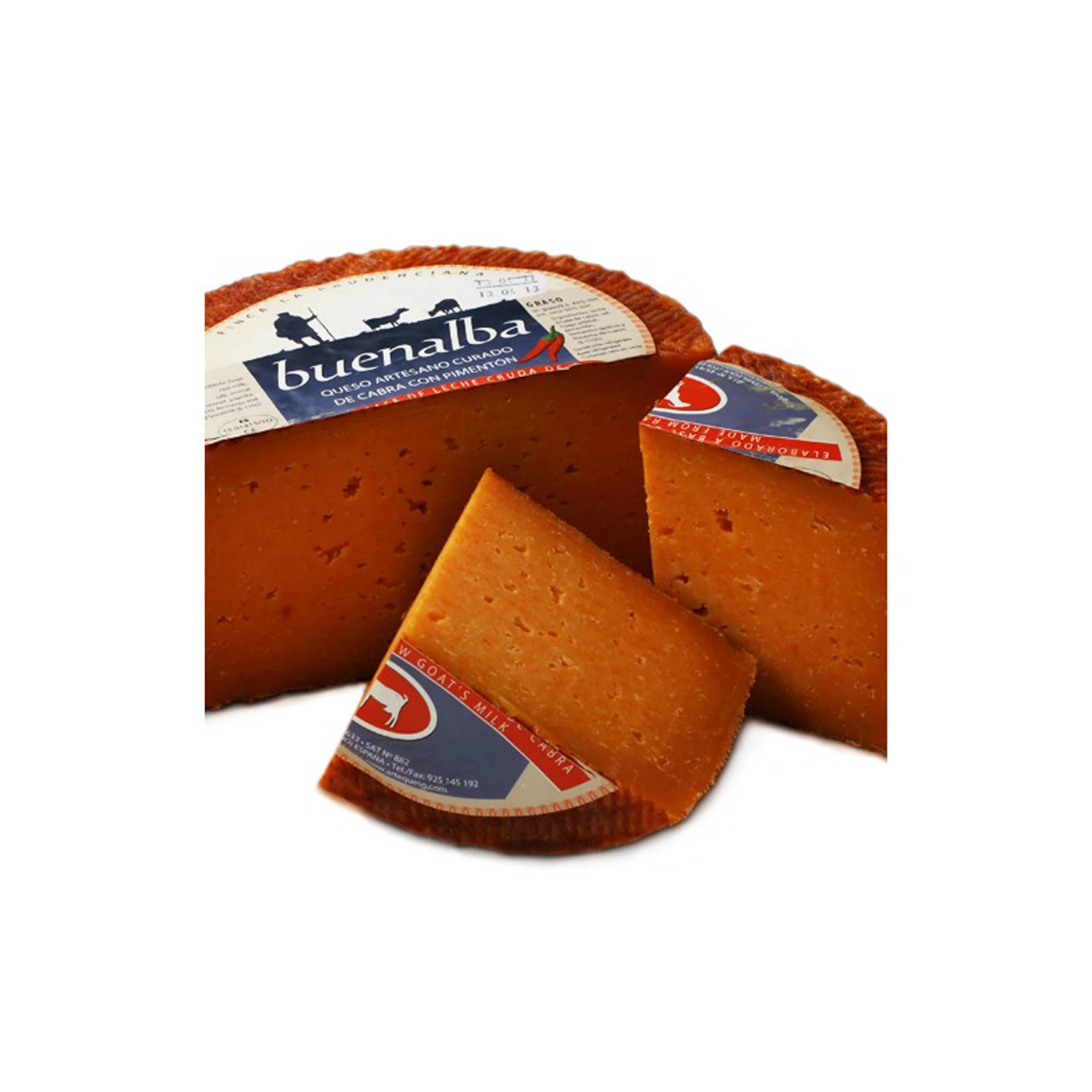 Capra artigianale e formaggio di pecora alla paprica. Cheese-BUENALBA-1KG arancione