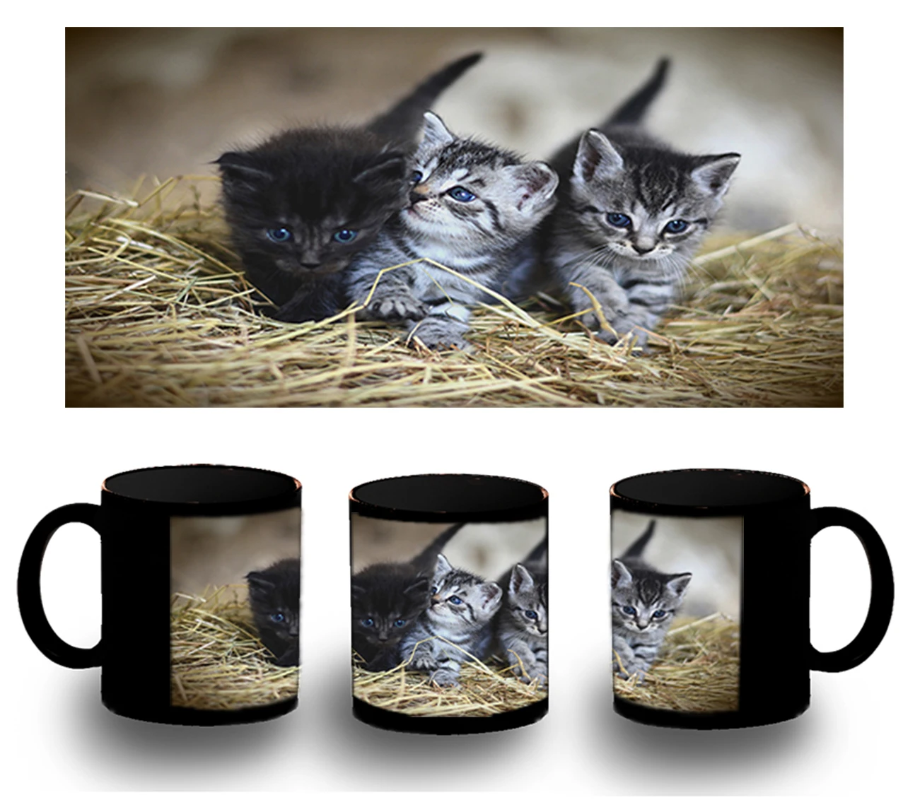 CUP FULLY black KITTENS VERY JUMPSUITS black mug