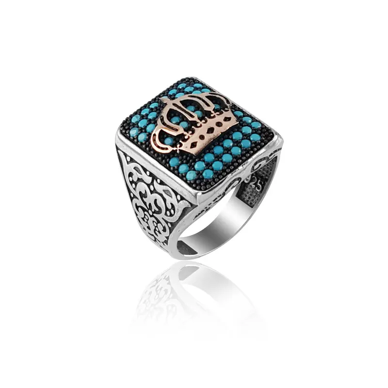 925 Silver Classic Crown Printed Daily Men Ring