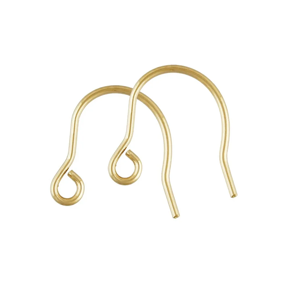 

5 Pairs 14K Gold Filled Plain Short Ear Wires Hooks for Earring Jewelry Findings