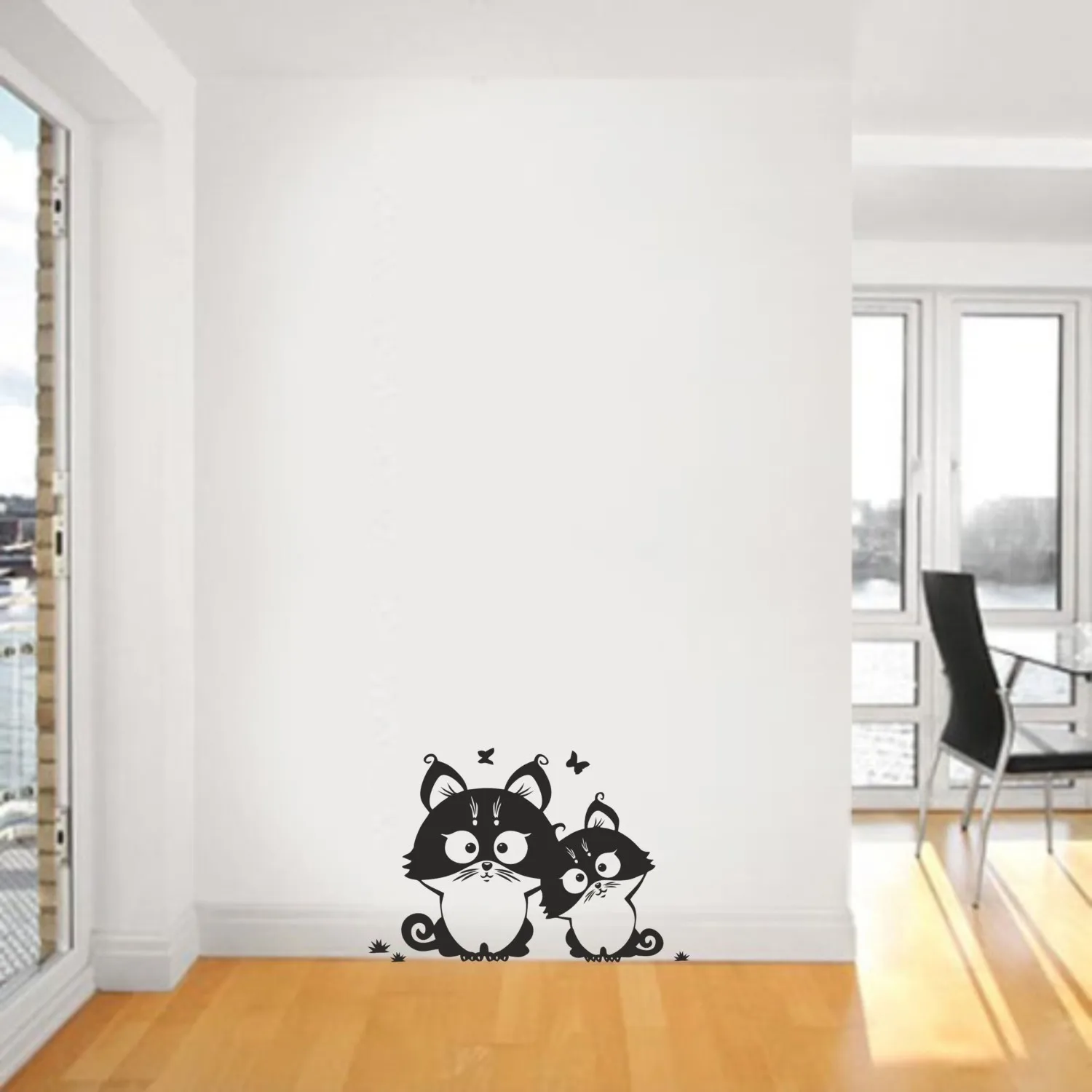 Bisticker Happy Cute Cats wall stickers for kids room cat room nursery room decor wall art S-114