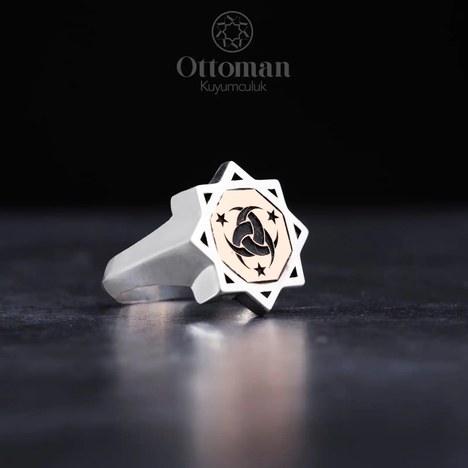 

The Seljuk Star has a 925k Silver Ring, An Organization-Specific Symbol has been processed in the middle of the Ring, Handmade