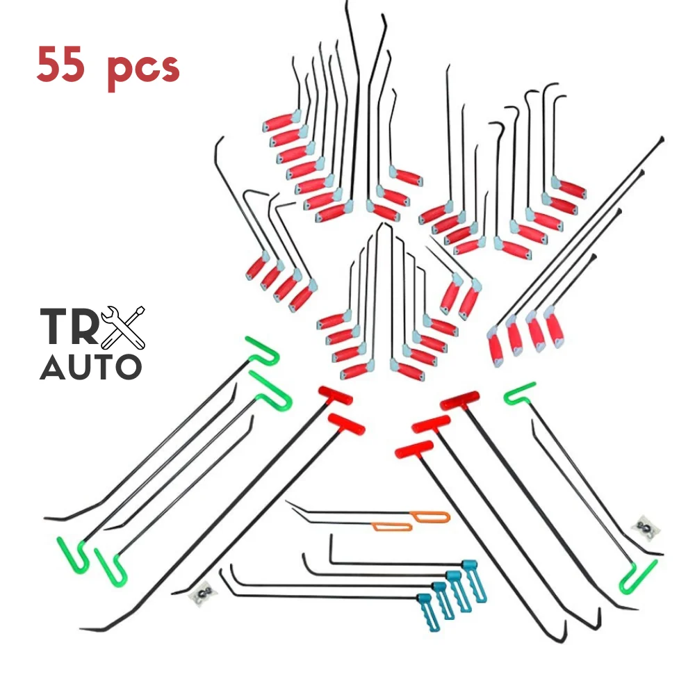 

PDR paintless dent repair kits jig puller bars movable head flat whale set automobile body tool paintless fix 55PCs set Pdrtr127