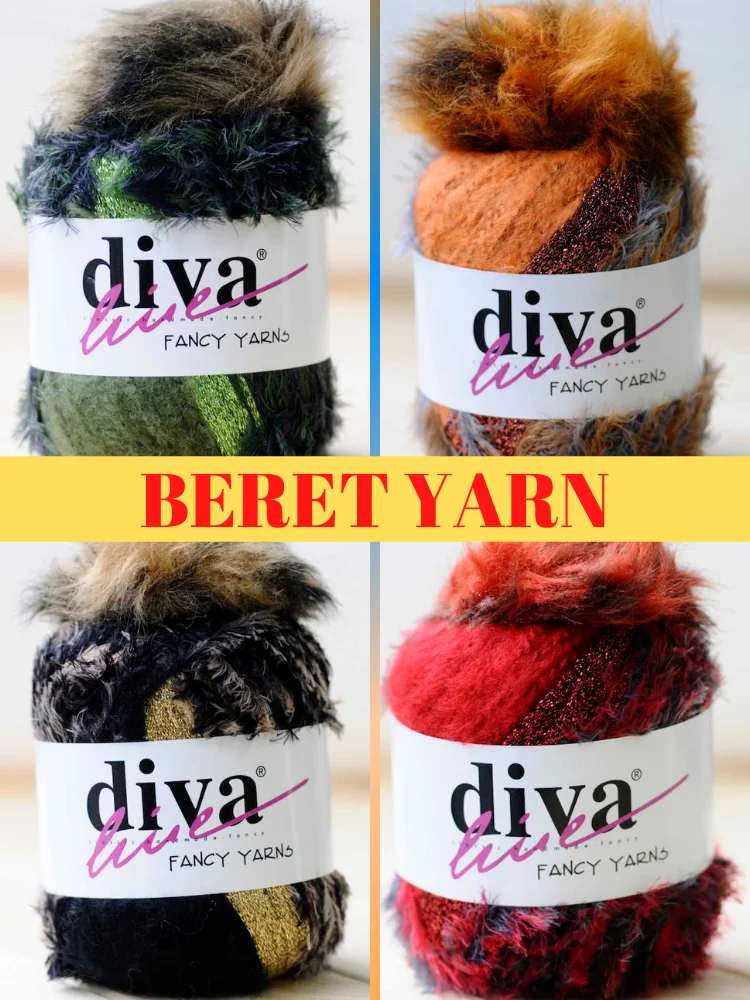 Multicolor Combo Animal Beret Yarn - 110 Meters(65g) - 7 Color Options - Accessory Materials, Fantasy Knitted, Polyamide, Polyester, Acrylic, Tinsel, Beret, Scarf, Shawl, Vest, Booties, Thread, Home Textile - DIY