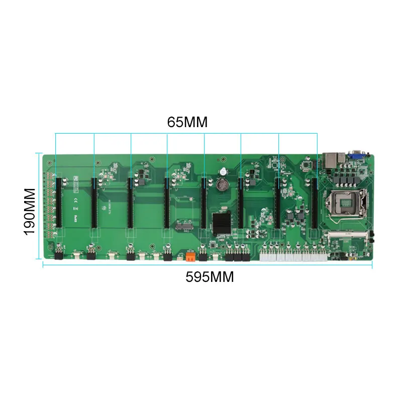 Imagem -05 - Placa-mãe para Mineiros B85 Placa-mãe com Cpu 8gpu para pc Desktop Mineração Bitcoin Ethereum 65 mm