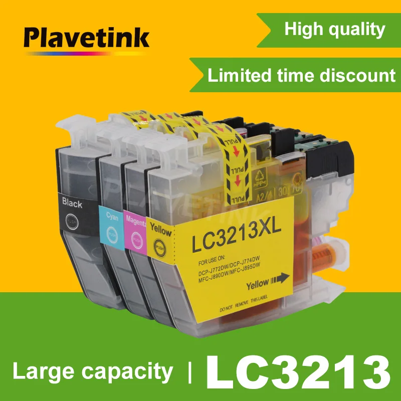 Plavetink LC3213 XL Compatible Ink Cartridge For Brother LC 3213 DCP-J772DW DCP-J774DW MFC-J890DW MFC-J895DW Printers Full Ink