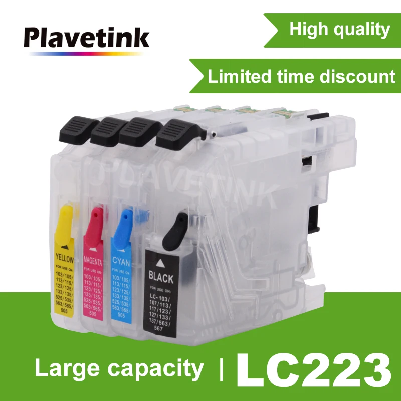 Plavetink Printer Ink Cartridge LC 223 225 221 227 229 For Brother LC223 XL MFC J5625DW  J5720DW J480DW J680DW J880DW J4625DW