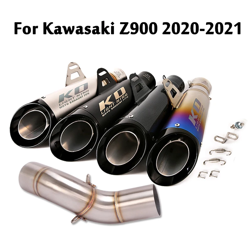 

For Kawasaki Z900 2020-2022 Motorcycle Exhaust Tips Muffler 51mm Slip On Mid Link Pipe Connection Modified Exhaust System Kit