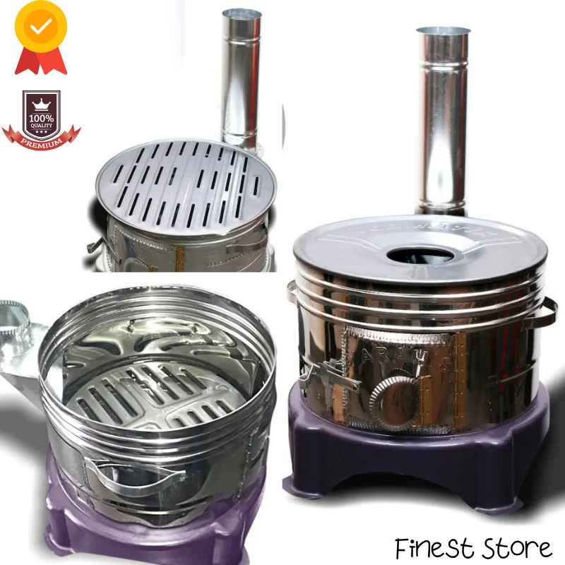 Stainless Steel Camping Supplies Stove Warmer Tableware For Camping Bbq Burner Charcoal Grill Stand Picnic Set Multicooker