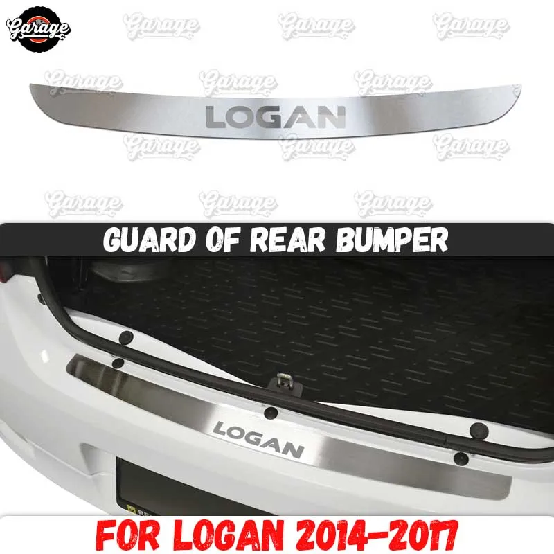 

Guard of rear bumper for Renault Logan 2014-2017 Stainless steel accessories protective plate interior molding car styling