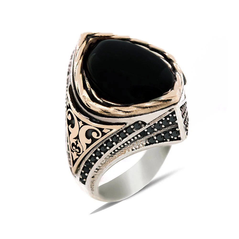 Onyx Gemstone 925 Sterling Silver Men 'S Ring