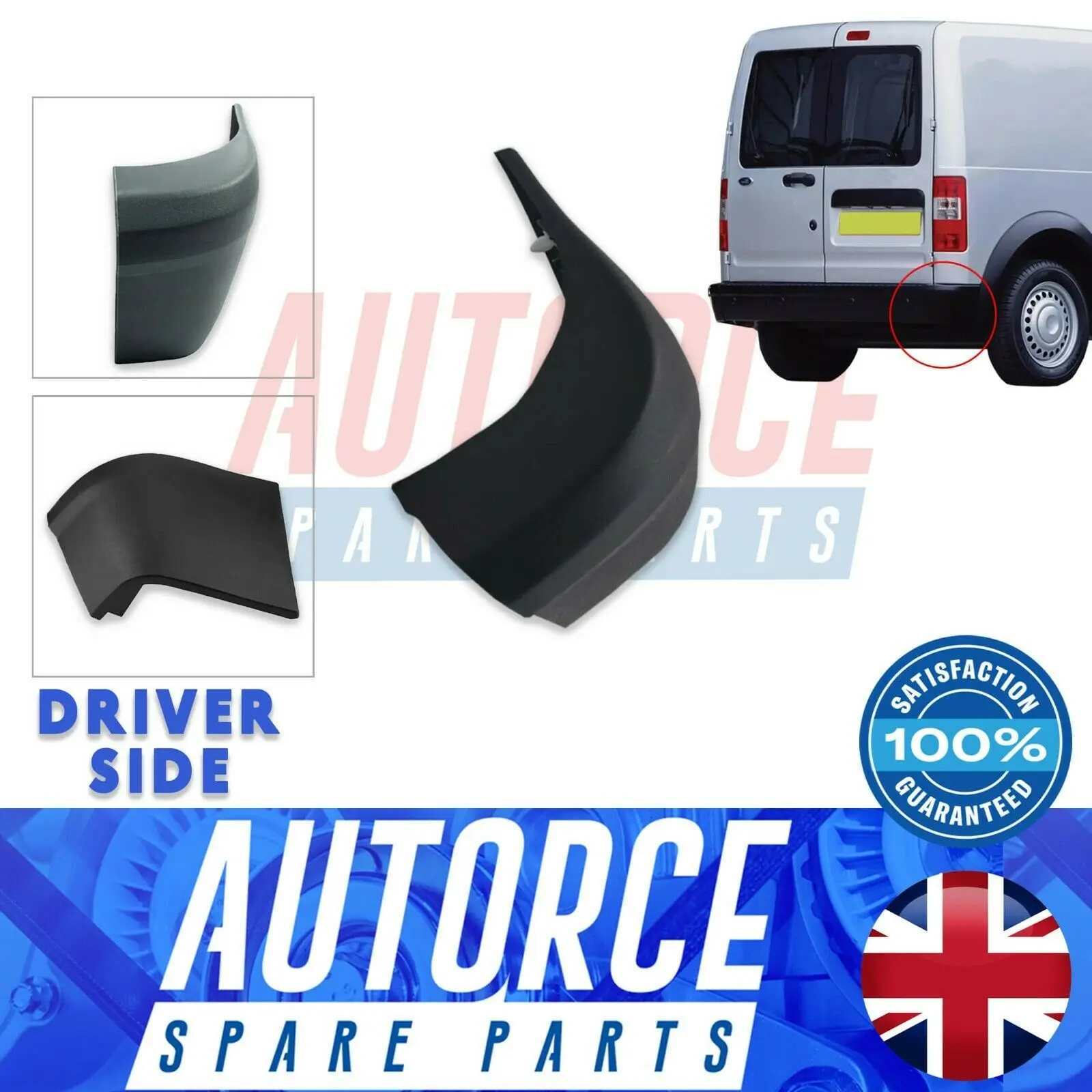 FOR FORD TRANSIT CONNECT TOURNEO CONNECT FITS REAR BUMPER CORNER END CAP RIGHT SIDE 4382284, 4374761, 1480538, 1472038