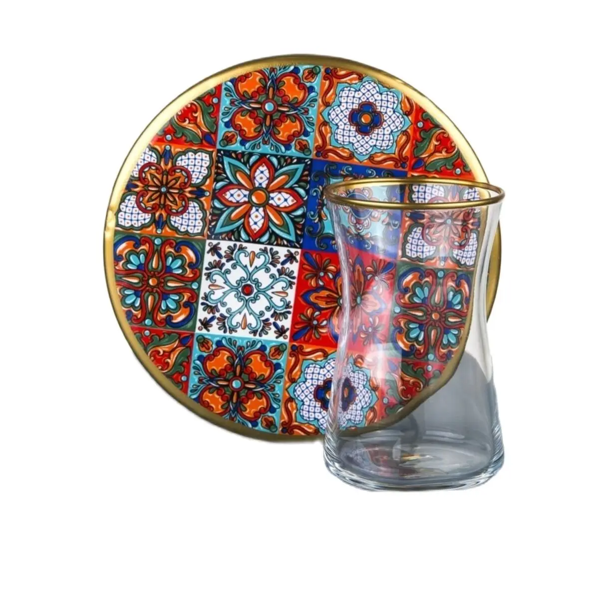 Turkish Tea Cup Rugs Straw Pattern Tea Cup and Tea Saucer set 12 PCs Turkish Russian Arabic English Tea Authentic tea Set Cup