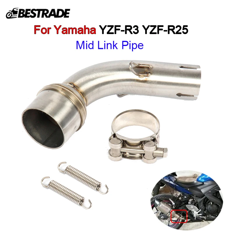 

Middle Pipe for Yamaha R25 R3 Motorcycle Exhaust System Middle Mid Link Pipe Connect Slip on 51mm Muffler Pipe Stainless Steel