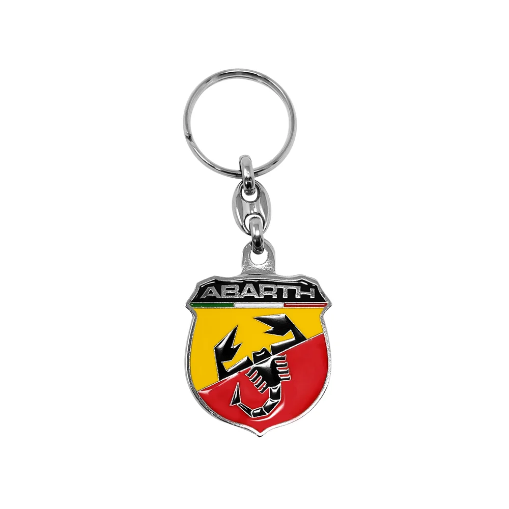 Abarth keychain Scudetto Official Metal, double sided, h 40 mm