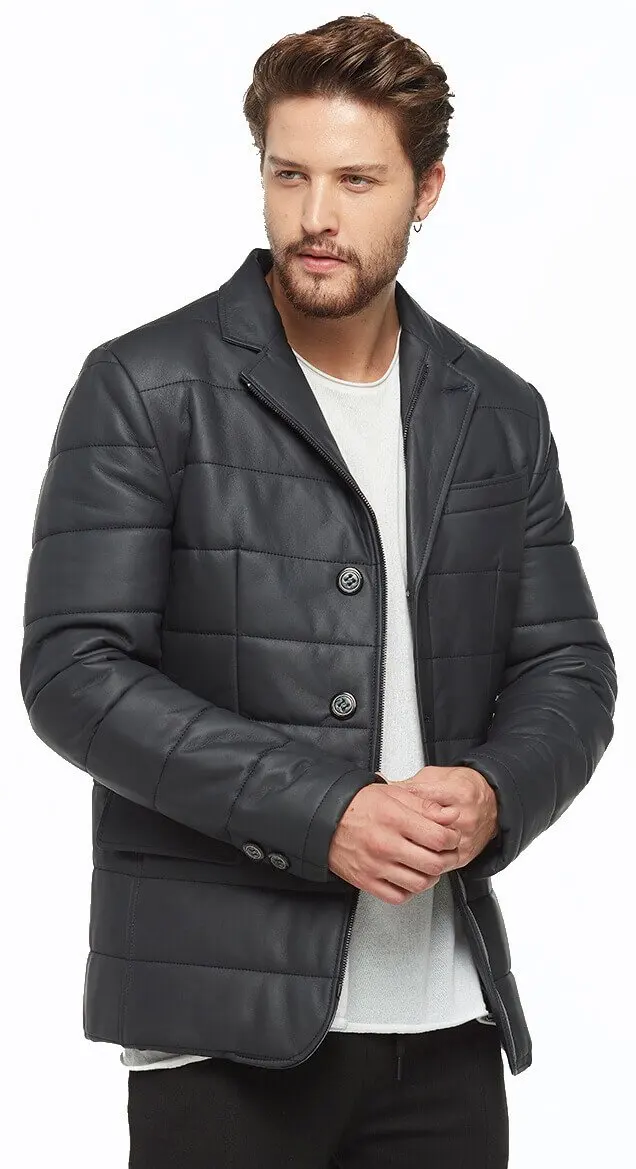 Morazzi Áo Bơm Hơi Áo Khoác Da Hải Quân Orjinal Da Cừu Thu Đông 2022 Biker Slim Size Lớn VintageTürkiye