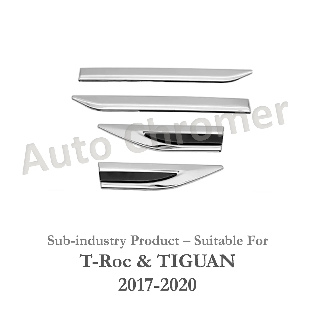 For VW T- ROC 2019 - 2022 Fender Chrome Coated Accessory Upgrading Vehicle Sporty Looking TDI FSI Highline Trendline