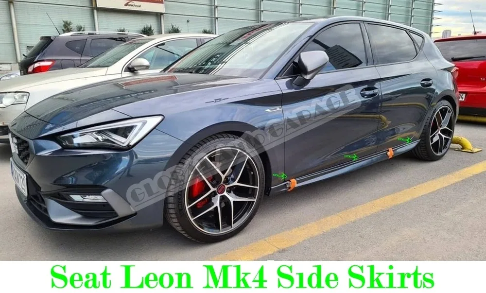 For Seat Leon Mk4 Side Skirt Threshold 2020 2021 Sill Trim Car Styling Auto Universal Spoiler Mud Flaps Lip Splitter Ornament