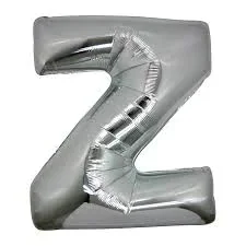 Z Letter Foil Balloon Silver Color 40 Inches 435463355