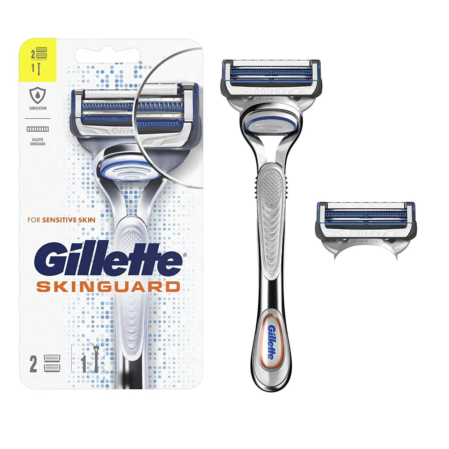 Gillette Shaving Razor Skinguard 1 Up 2 Up Refill Razors for Sensitive Skins