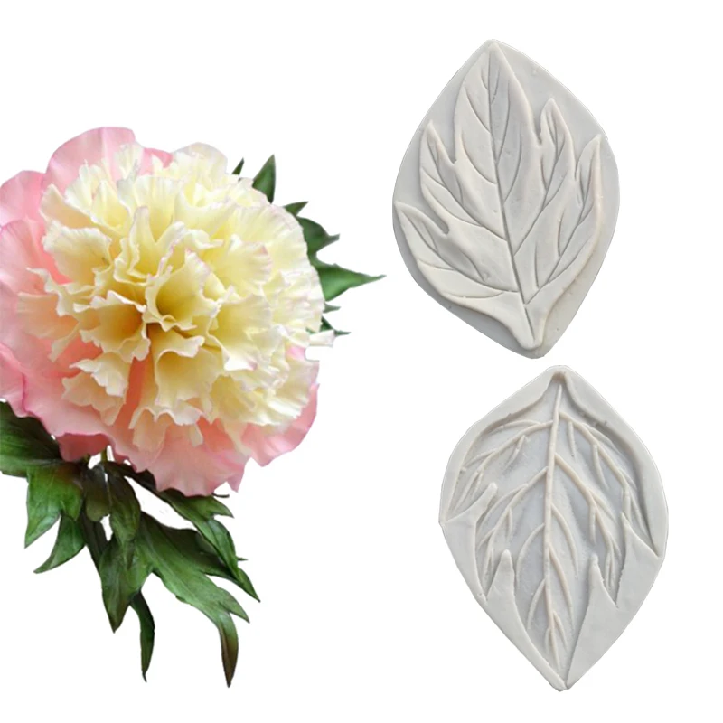 NEW Peony Leaf Veiners Silicone Mold Flower Making GumPaste Floral Petal Fondant Cake Decorating Tools M2492