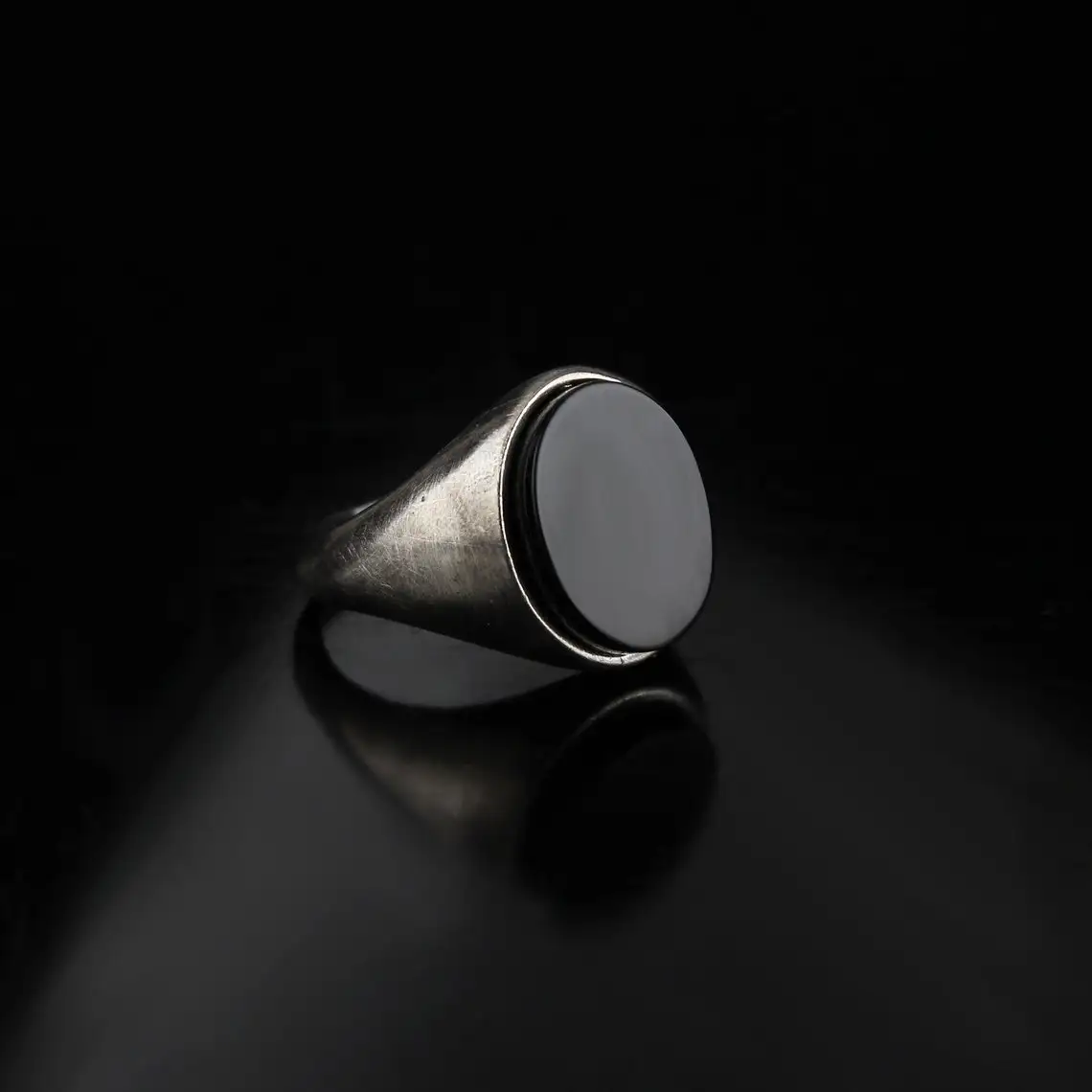 925 Sterling Silver Onyx Gemstone Vintage Men Ring, Onyx Stone Minimalist Men Ring