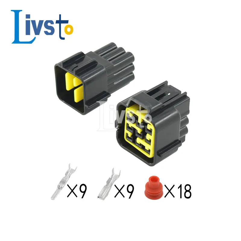 

2/5/10/20/50 Sets 9 Pin Furukawa Waterproof Auto Connector 2.3MM Female Male Plug FW-C-9M-B FW-C-9F-B DJ7091Y-2.3-21