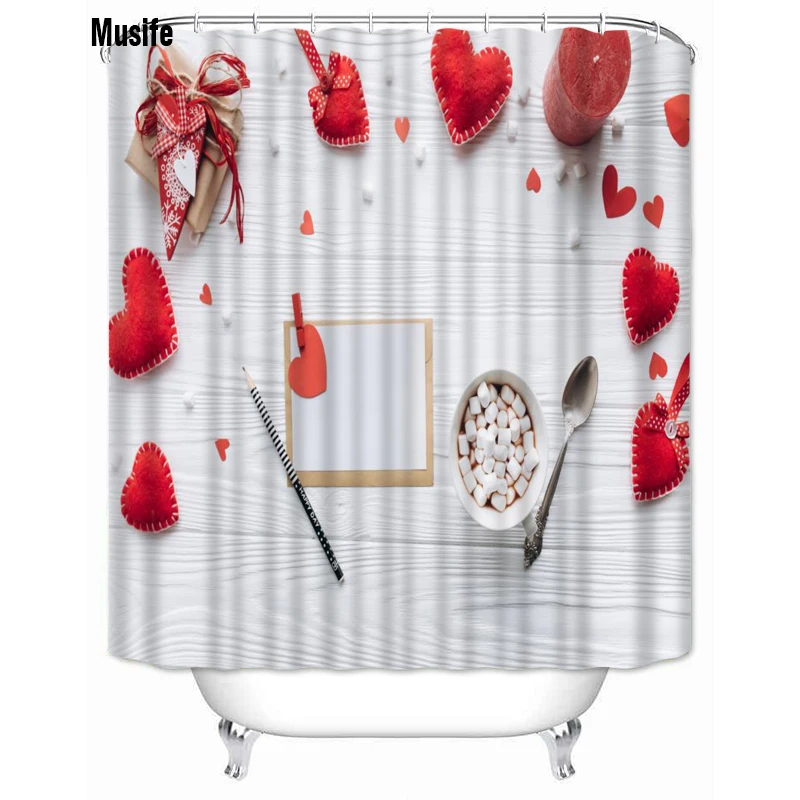 

Musife Custom High Quality Cotton Candy Shower Curtain Waterproof Bathroom Polyester Fabric Bathroom Curtain