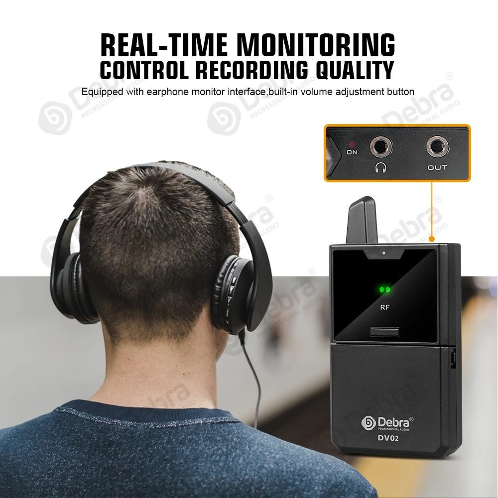 ميكروفون ديبرا كاريوكي اللاسلكي المحمول DV UHF مع وظيفة الشاشة يدعم بطاقة المحتوى المخصصة لمقابلة التسجيل المباشر