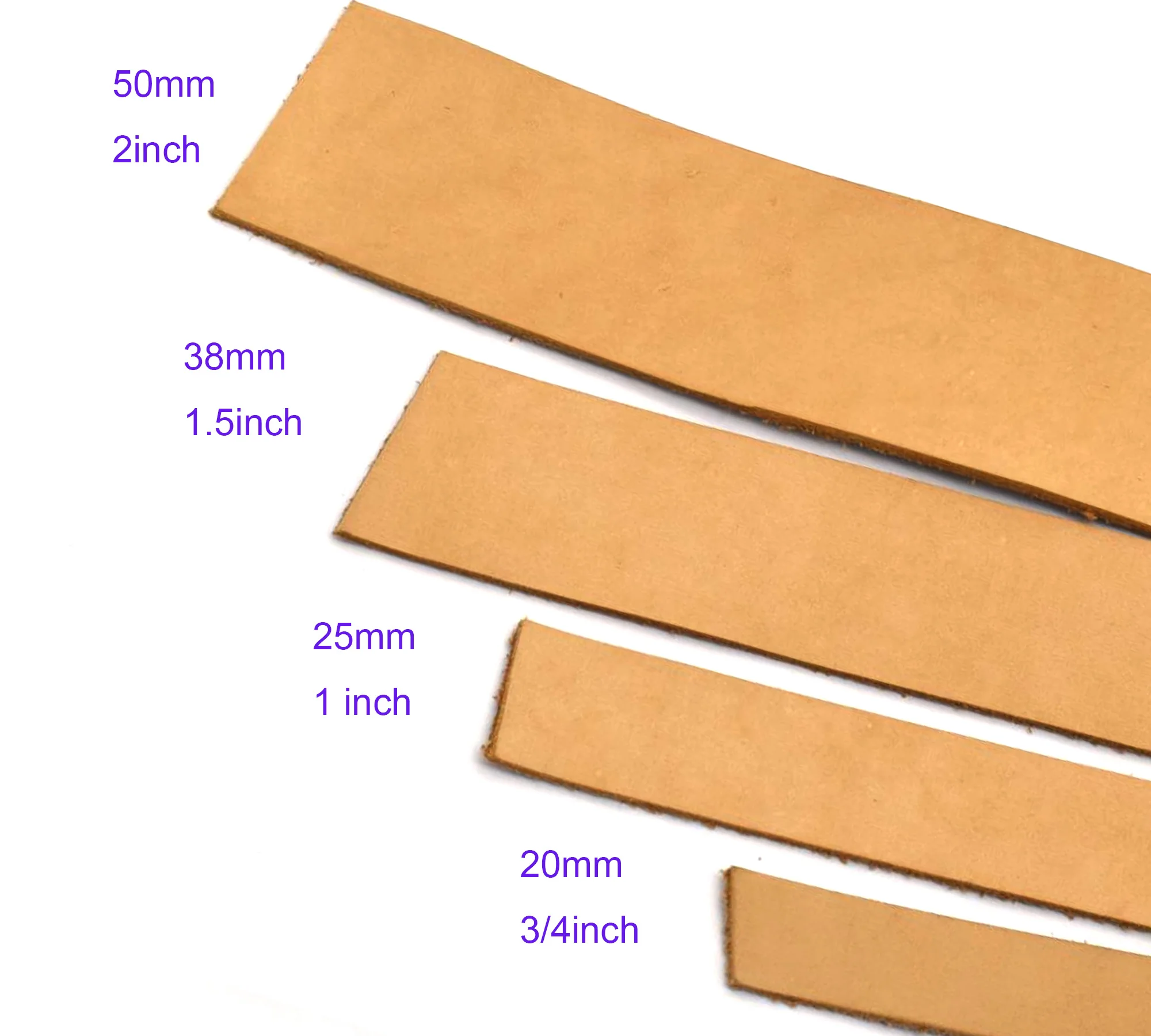 Tofl Leather Natural Leather Genuine Leather Buffalo Leather for Belts Tanned Leather Strips Wallet Straps Bag Straps Tan Color