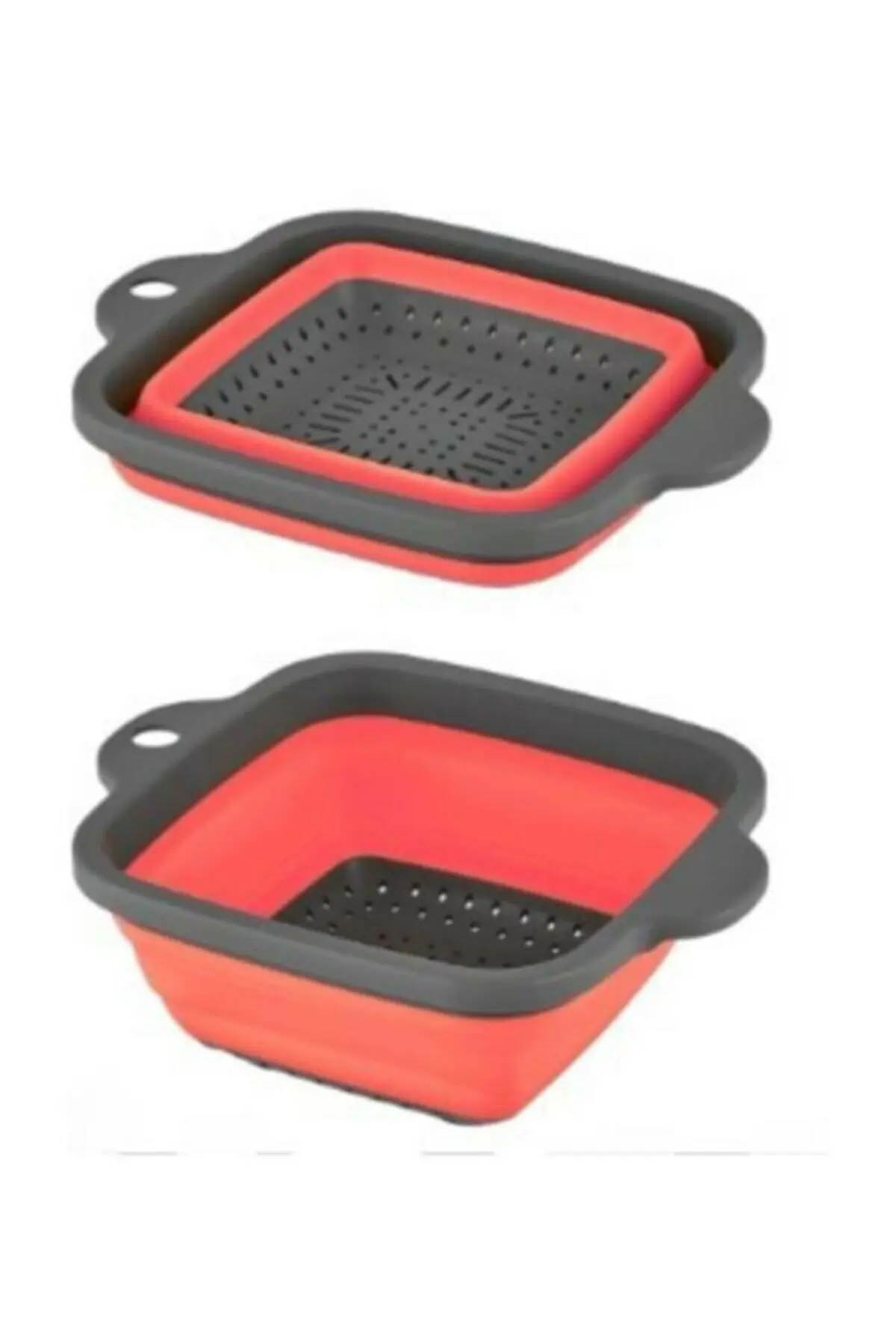 Foldable Square Accordion Strainer Filter Adjustable Accordion Folding Square Collapsible Red Blue Pink Drain Gadget Kitchenware