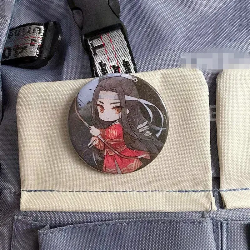 Mo Dao Zu Shi Wei Wuxian Lan Wangji Cartoon Metal Brooch Grandmaster of Demonic Cultivation Cute Anime Badge On Backpack Jewelry