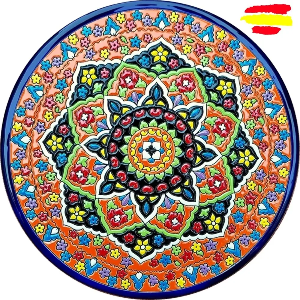 Ceramic plate 29 cm/11.4 inch diameter - Spanish ceramic - enameled up handmade - Made in Spain - MIJASCERAMIC -