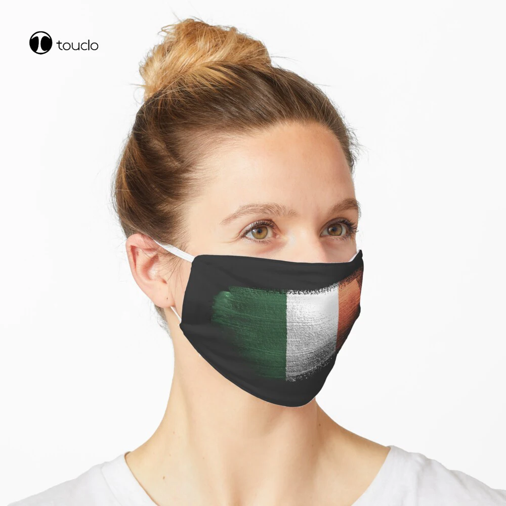 

Ireland Brush Stroke Irish Flag Face Mask Filter Pocket Cloth Reusable Washable