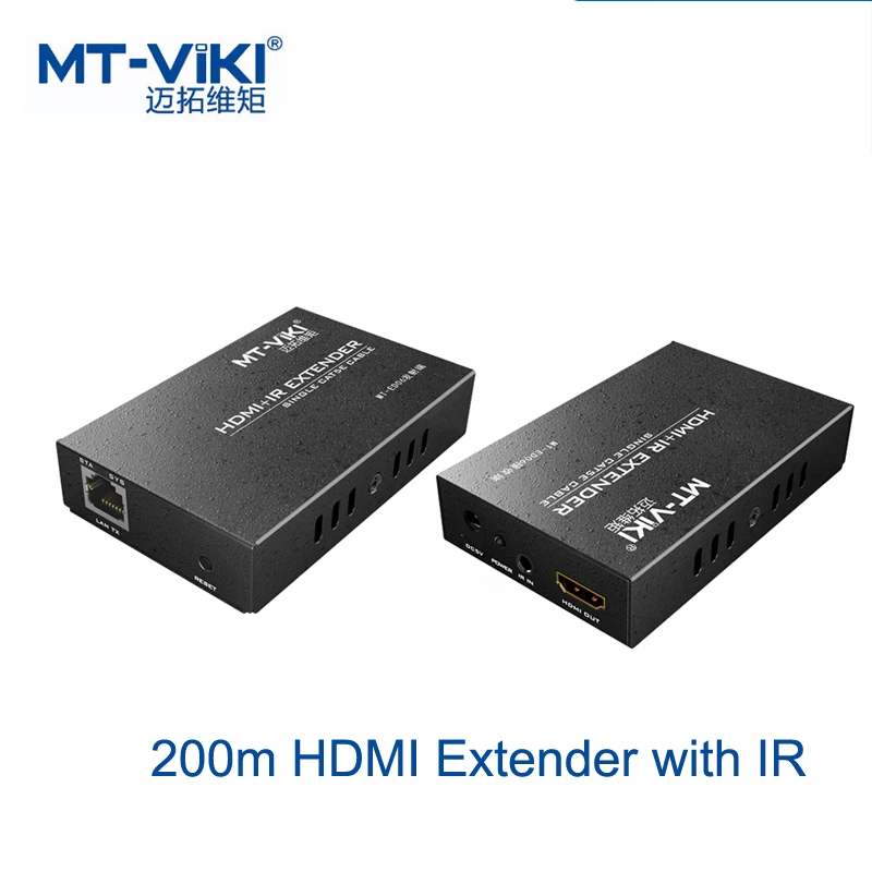 MT-VIKI 200m HDMI Extender over CAT 5/5e/6 RJ45 LAN Video Audio Transmitter Receiver Extension Repeater 1080P MT-ED06