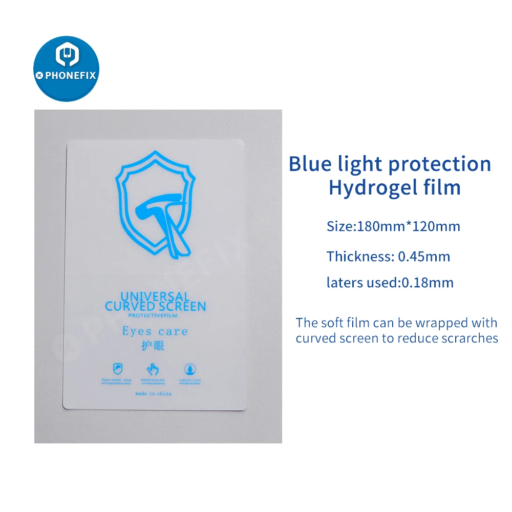 PHONEFIX Film Hidrolik Fleksibel untuk iPhone iPad Lapisan Pelindung Layar Depan Anti Biru/HD Lembar Hidrogel untuk Mesin Pemotong