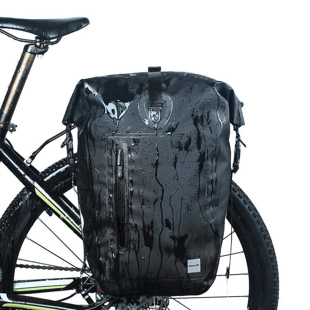 Sacoche Double De Selle Arrière Vélo 25L - Sac Porte-Bagages Imperméable Avec Garniture Réfléchissante