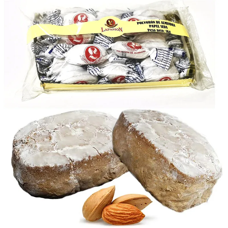 Polvorones de almendra. Produto típicamente navideño. Sabor a almendra Bolsa 1Kg