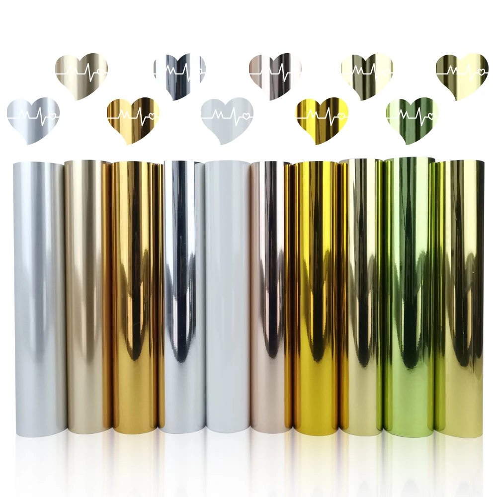 Wholesale GOLD Luxury Metallic Heat Transfer Vinyl Roll Sheets Camouflage Iron On Film HTV DIY