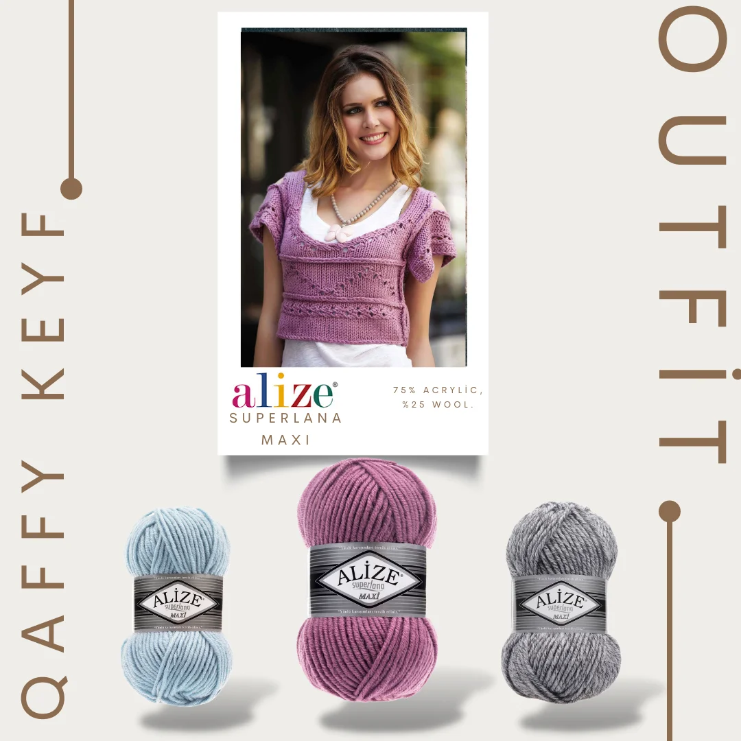 Alize Superlana Maxi 75% Acrylic, %25 Wool. Soft Amigurumi Bikini Pattern Knitted Doll Threads Crochet Tricots DIY Loop
