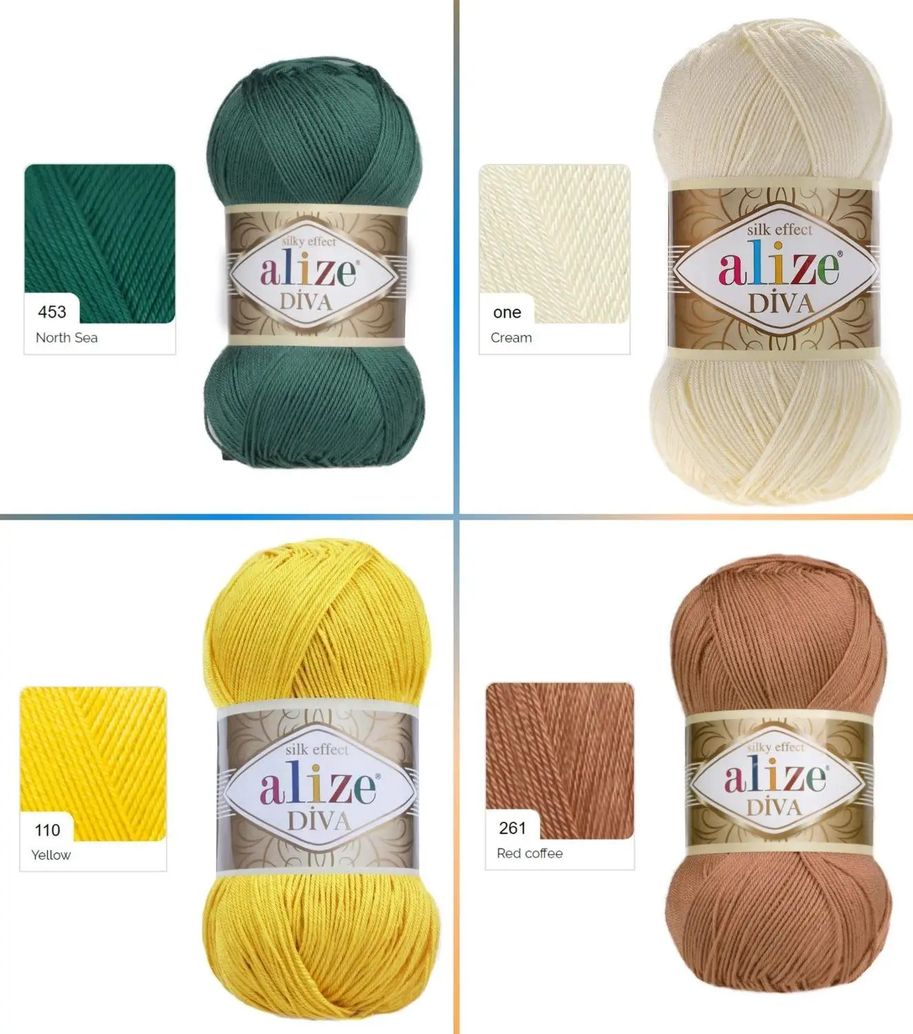 Alize Diva Ball Hand Knitting Yarn, 100 Grams 350 Meters, Acrylic, Thread Spring / Summer Season, Crochet, Clothes, Sport, Cardigan, Blouse,